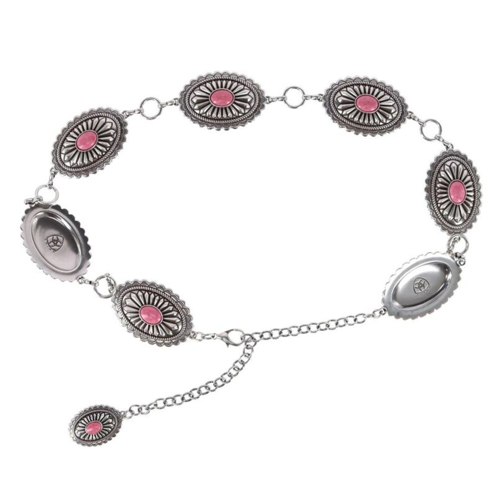 Ariat Women's Concho Chain Belt with Pink Inlays - Picture 1 of 6